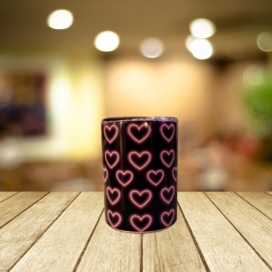 12 oz Neon Heart Tumbler – Perfect for Valentine's Day