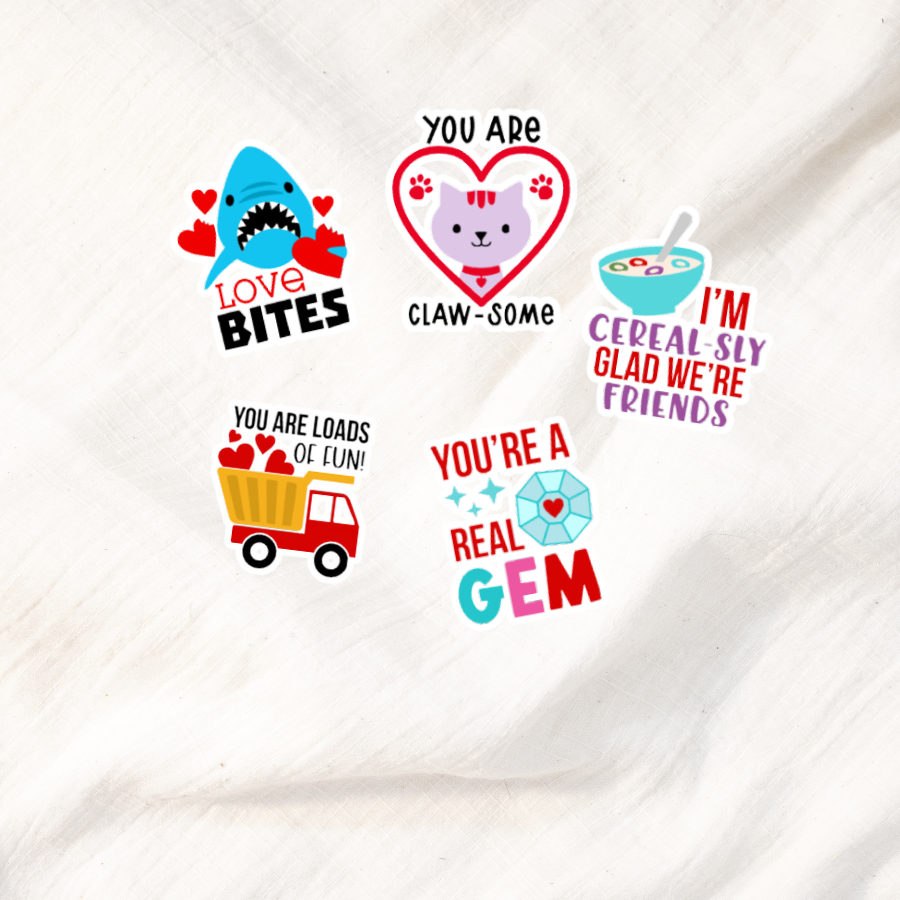 Valentine's Day Kid-Friendly Sticker Set – Fun, Love, and Smiles!