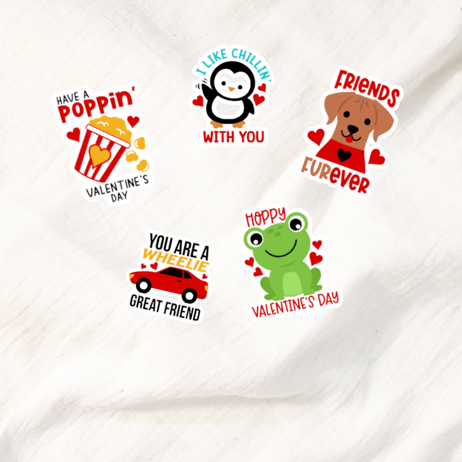 Valentine's Day Kid-Friendly Sticker Set – Fun, Love, and Smiles!